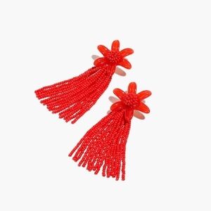 Madewell Beaded Tassel Flower Earrings